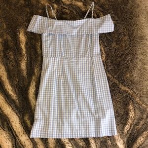 Lulus light blue and white gingham minidress
